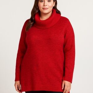 Lane Bryant Red Cowl Neck Tunic Sweater Size 18/20